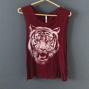 ⚡️Red tiger muscle tee